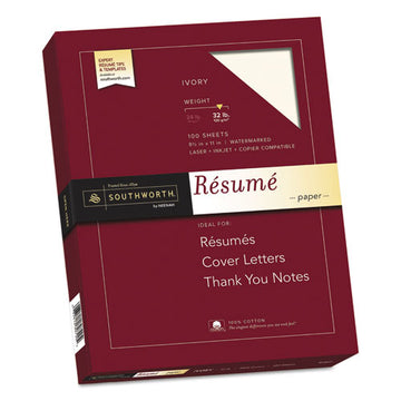 Southworth® 100% Cotton Resume Paper, 32 Lb, 8.5 X 11, Ivory, 100-pack freeshipping - TVN Wholesale